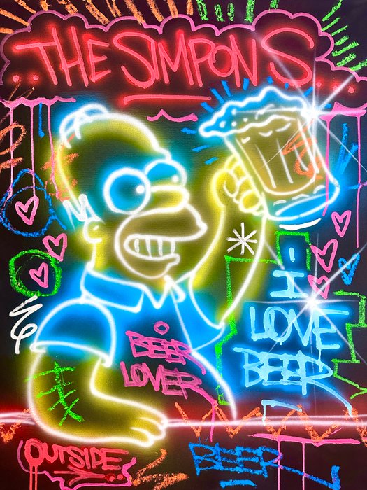 Outside313 - Homer Simpson - I love beer - neon black edition