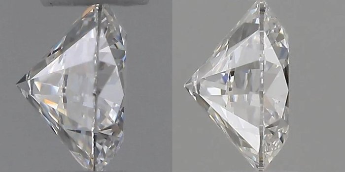 2 pcs Diamant  (Natur)  - 060 ct - Rund - D (farveløs) - VVS2 - Gemological Institute of America (GIA) - *3EX* *Matchende par*