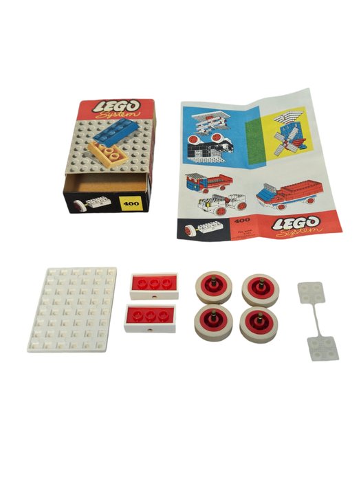 Lego - Vintage - 400 - Kleine wielen met assen set 400 uit 1958 in top conditie! Inclusief flyer handleiding! - 1950-1960