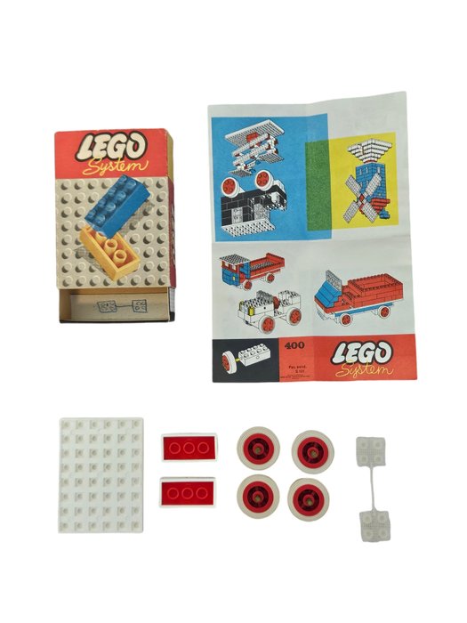 Lego - Vintage - 400 - Kleine wielen met assen set 400 uit 1958 in top conditie! Inclusief flyer handleiding! - 1950-1960