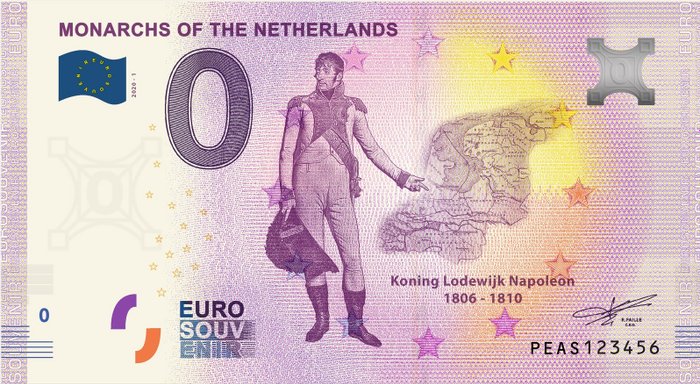 Holland. 0 Euro Banknote 2020 Vorsten van Nederland collectie (24 biljetten)  (Ingen mindstepris)