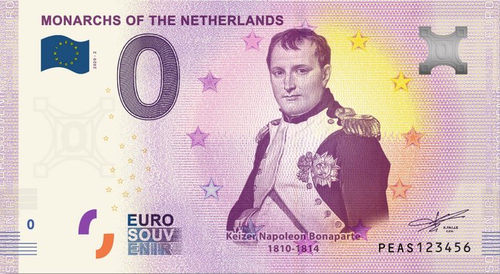 Holland. 0 Euro Banknote 2020 Vorsten van Nederland collectie (24 biljetten)  (Ingen mindstepris)