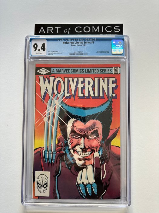 Wolverine #1 - Frank Miller's Famous 1st Limited Series - 1st Solo Wolverine Comic - Yukio Cameo On Last Page - CGC Graded 9.4 - Very High Grade!! _ White Pages! - 1 Graded comic - Første udgave - 1982