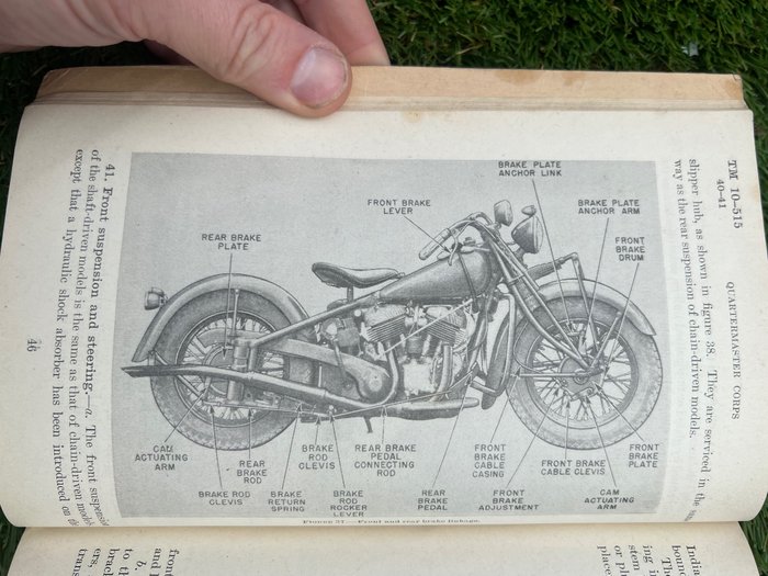 United States of America - WW2 US Army Harley Davidson Liberator / Indian Motorcycle Handbook - technical maintenance handbook / manual - 1942