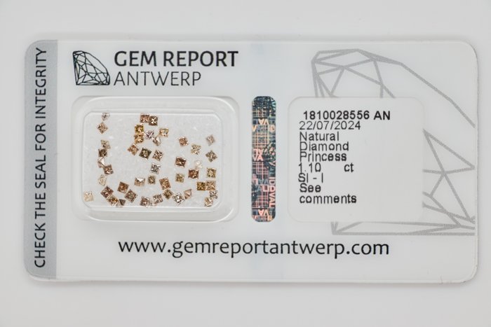 Ingen mindstepris - 45 pcs Diamant  (Naturfarvet)  - 110 ct Blandet brun - I3 SI1 - Gem Report Antwerp (GRA)