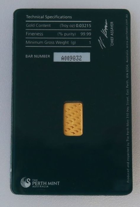 1 gram - Guld - Perth Mint  (Ingen mindstepris)