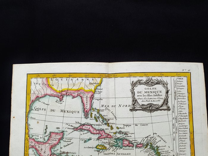 America - Mellemamerika / Caribien / Florida / Mexico / USA / Louisiana / Antiller; G Rizzi Zannoni / Janvier / Lattre - Golfe du Mexique avec les Isles Antilles - 1761-1780