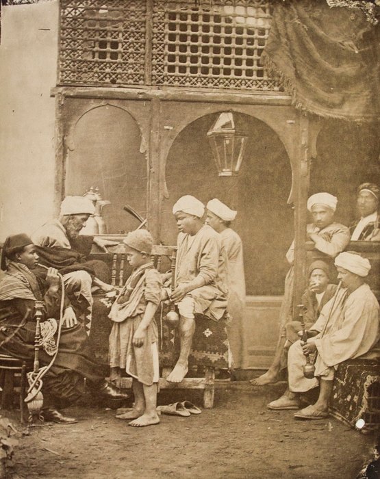 Zangaki Brothers - Egyptian Family in a Courtyard, c.1883