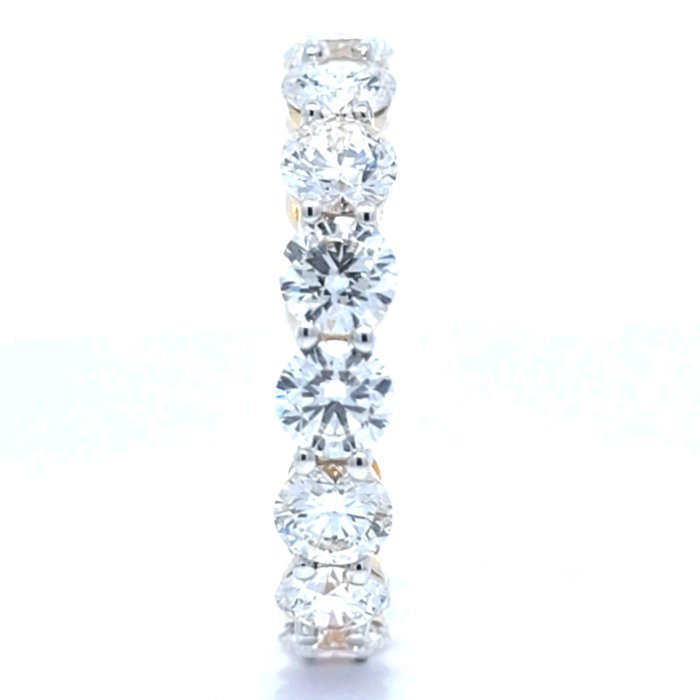 Ring - 14 karat Gulguld -  5.17ct. tw. Diamant (Laboratoriedyrket) - Forlovelsesring