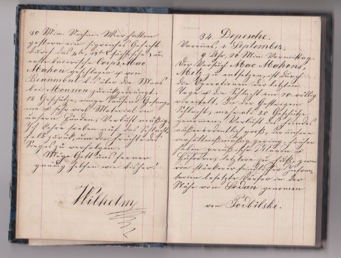 Tyskland - Dokument - GUERRE de 1870-71. copie Manuscrit, Dépêches officielles du théâtre de guerre - 1870