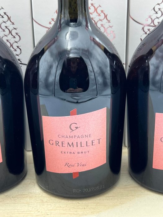 Gremillet, Extra Brut "Vrai" - Champagne Rosé - 3 Flasker (0,75 L)