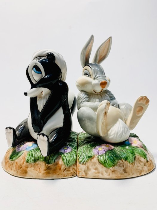 Schmid - Disney - Bogstøtter (2) - Porcelæn - Blomst og Dumper