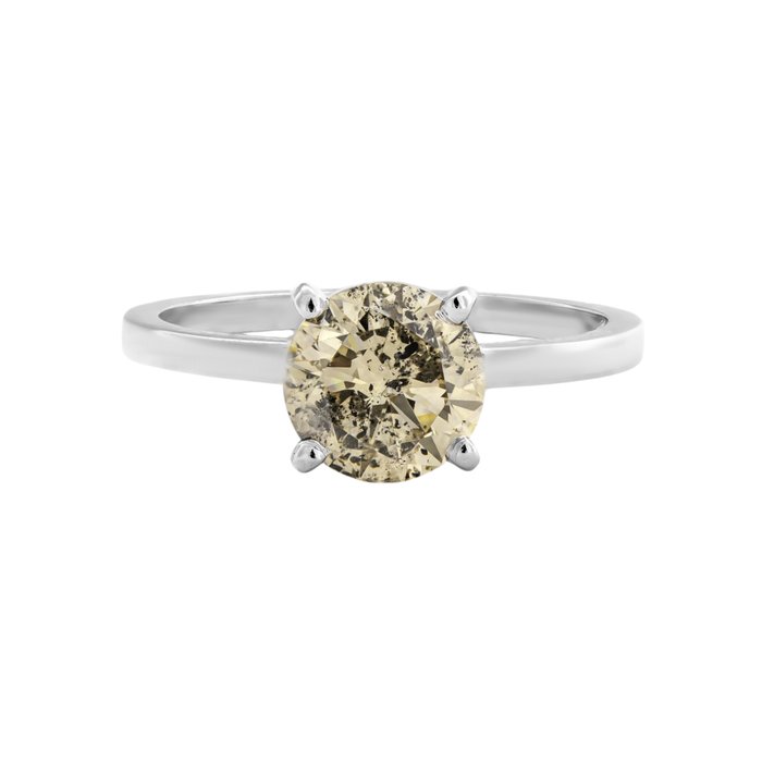 Ingen mindstepris - Ring - 14 karat Hvidguld -  1.53ct. tw. Gul Diamant (Naturfarvet)