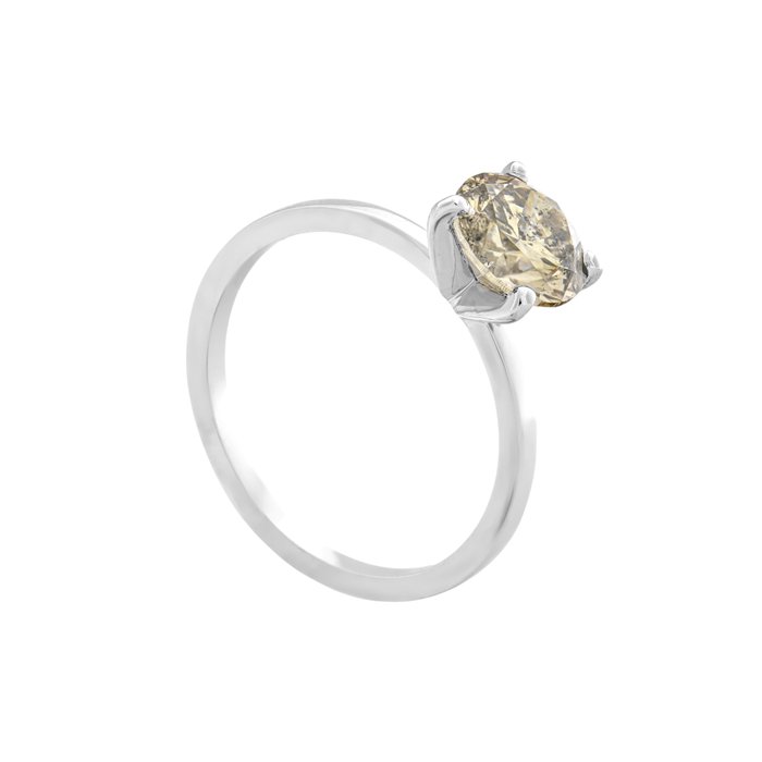 Ingen mindstepris - Ring - 14 karat Hvidguld -  1.53ct. tw. Gul Diamant (Naturfarvet)