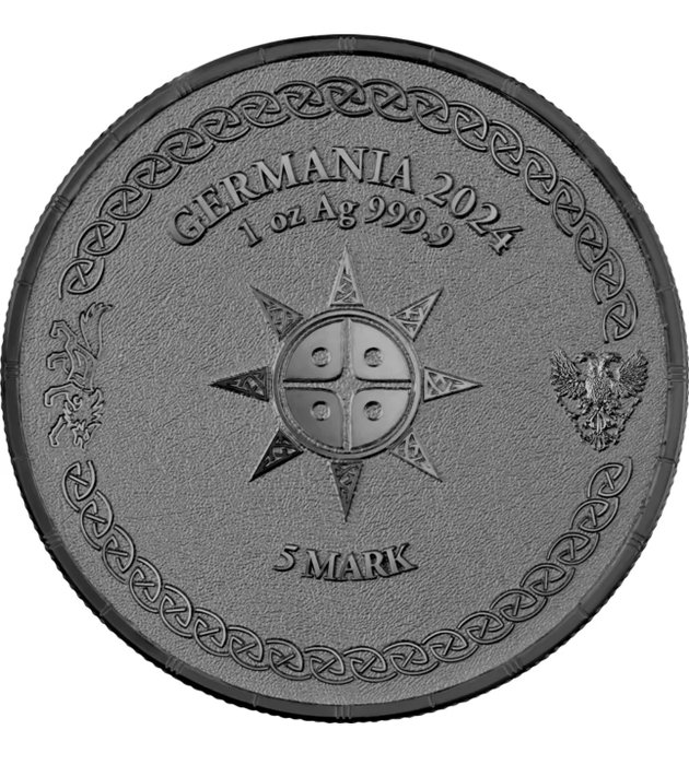 Tyskland. 5 Mark 2024 Sköll - Ragnarok Black1 Oz (.999) mit COA  (Ingen mindstepris)