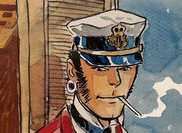 Caracuzzo, Giancarlo - 1 Original colour drawing - Corto Maltese - Omaggio a Pratt - 2024