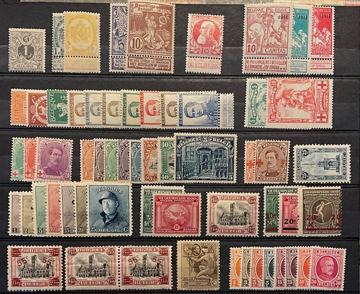 Belgien 1865/1932 - Udvalg af serier og frimærker - POSTFRIS - ex OBP 26/374C