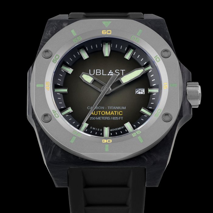 Ublast - Fusion Carbon  Titanium - UBFSN47GR - Automatic Swiss MOVT - Mænd - Ny