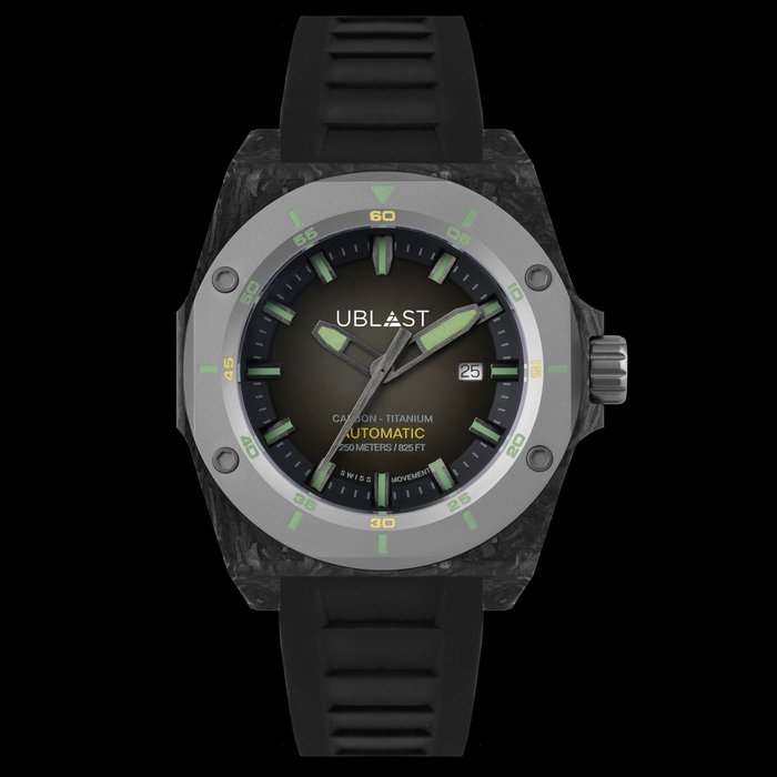 Ublast - Fusion Carbon  Titanium - UBFSN47GR - Automatic Swiss MOVT - Mænd - Ny