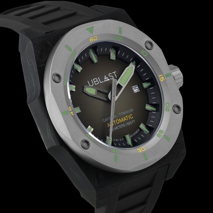 Ublast - Fusion Carbon  Titanium - UBFSN47GR - Automatic Swiss MOVT - Mænd - Ny