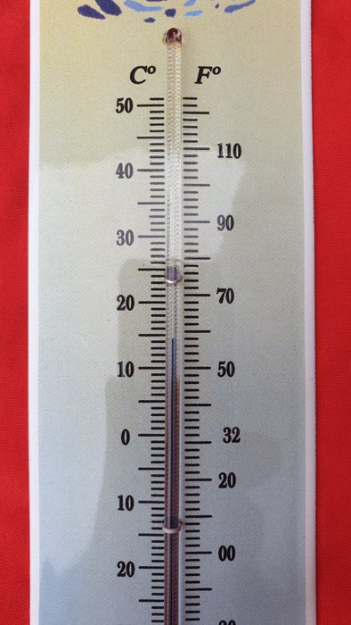 Emaljeplade - Emalje / Metal / Termometer (Pastis Olive) Frankrig