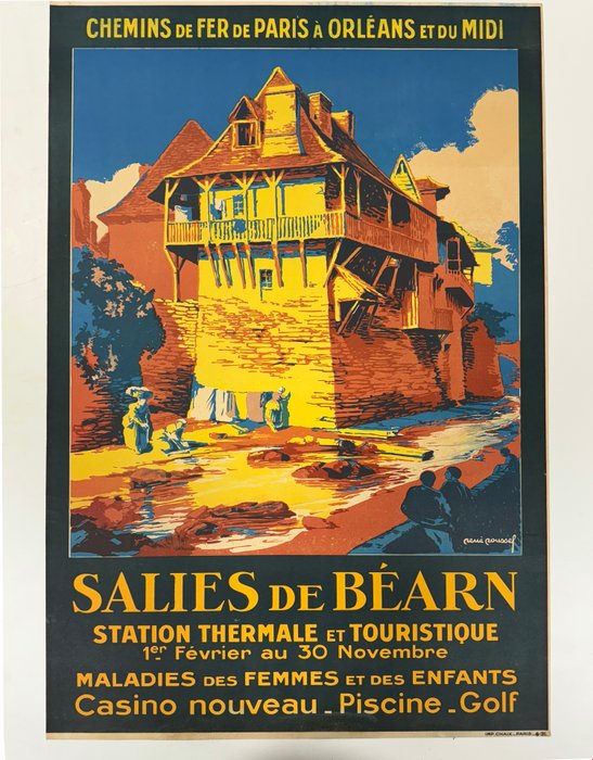 René Roussel - CHEMINS DE FER DE PARIS A ORLEANS ET DU MIDI - SALIES DE BEARN - 1920‹erne