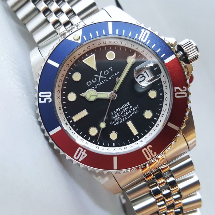 Duxot - Automatic - Atlantica - 24 Jewels - Pepsi - Diver - Ingen mindstepris - Mænd - Ny