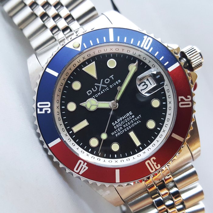 Duxot - Automatic - Atlantica - 24 Jewels - Pepsi - Diver - Ingen mindstepris - Mænd - Ny