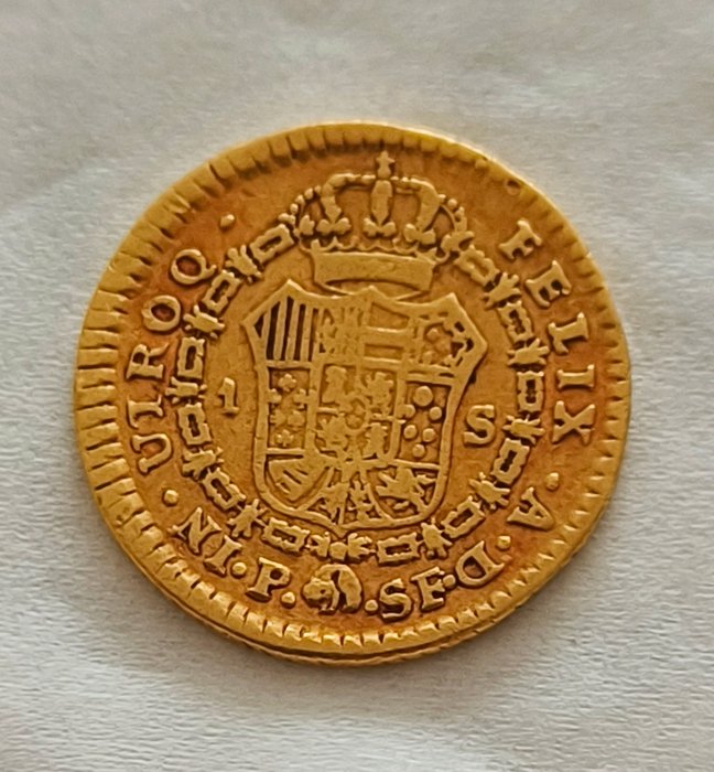 Spanien. Carlos III (1759-1788). Escudo 1783 Popayán SF