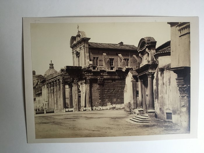 Tommaso Cuccioni  (Italian, died 1864) (attributed to) - (Rome, Italy) Roman Forum, Temple of Antoninus and Faustina, c. 1860 - 27.5 x 38.2 cm