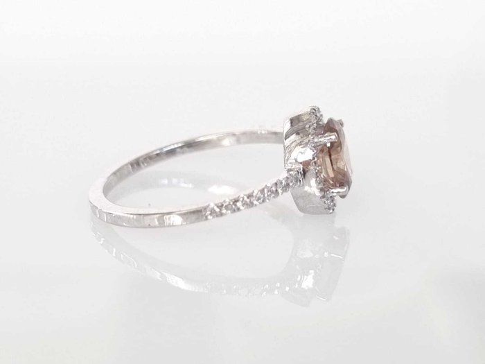 Cocktailring - 18 kraat Hvidguld -  0.84ct. tw. Brun Diamant (Naturfarvet)