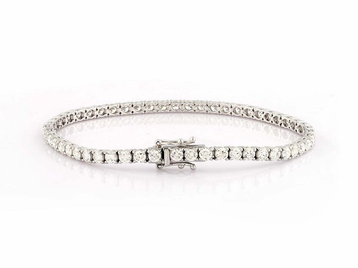 Armbånd - 14 karat Hvidguld -  4.03ct. tw. Diamant (Laboratoriedyrket)