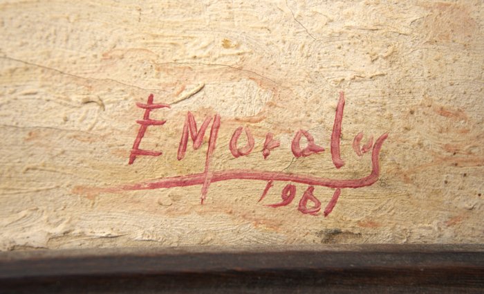 Escuela española (XX), firmado E. Morales - Vista de la Iglesia del Convento Madre de Dios en Baena