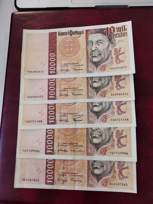 Portugal. - 5 x 10000 Escudos 1996  (Ingen mindstepris)