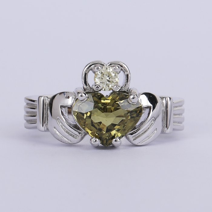 Ring - 14 karat Hvidguld -  2.43ct. tw. Alexandrit - Diamant - Sjælden Alexandrit Ring