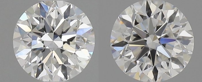 2 pcs Diamant  (Natur)  - 140 ct - Rund - E - VVS2 - Gemological Institute of America (GIA) - *Matchende par* *VG Ingen*