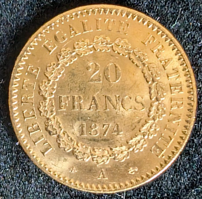 Frankrig. 20 Francs 1874