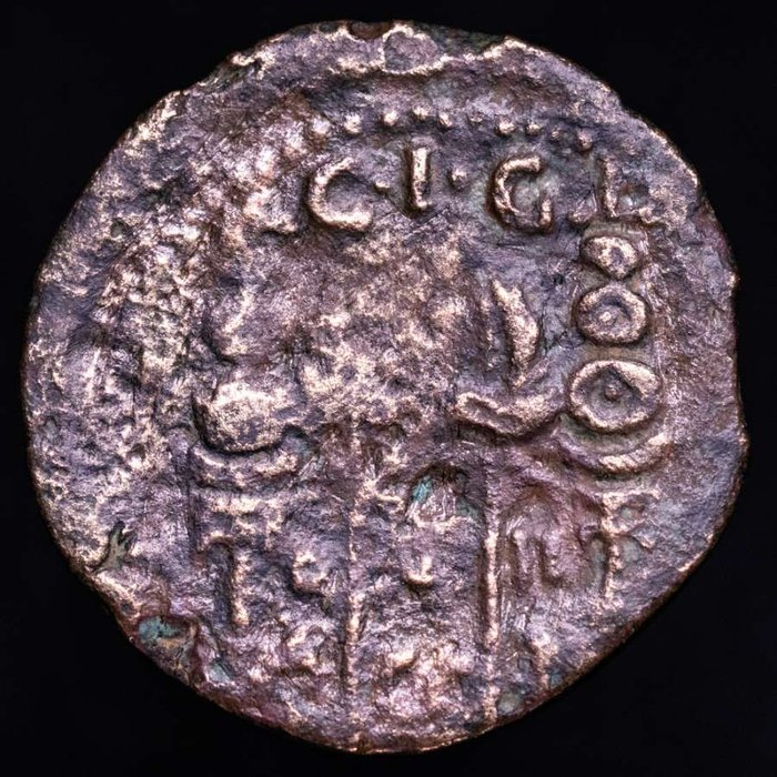 Hispania, Acci. Augustus (27 BC-AD 14). As minted in Acci (Baetica provincia, actual Guadix, Granada). C.I.G. ACCI (Colonia Ivlia Gemella Acci)  (Ingen mindstepris)