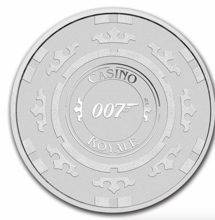 Tuvalu. 1 Dollar 2023 James Bond - Casino Royale "Chip", 1 Oz (.999)  (Ingen mindstepris)