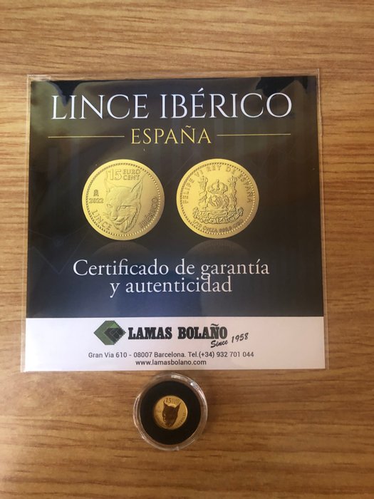 Spanien. 15 Cents 2022 "Lince Iberico" Proof