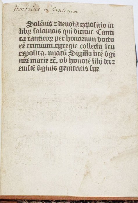 Onorio - [Incunable] - Cantica Canticorum - 1490