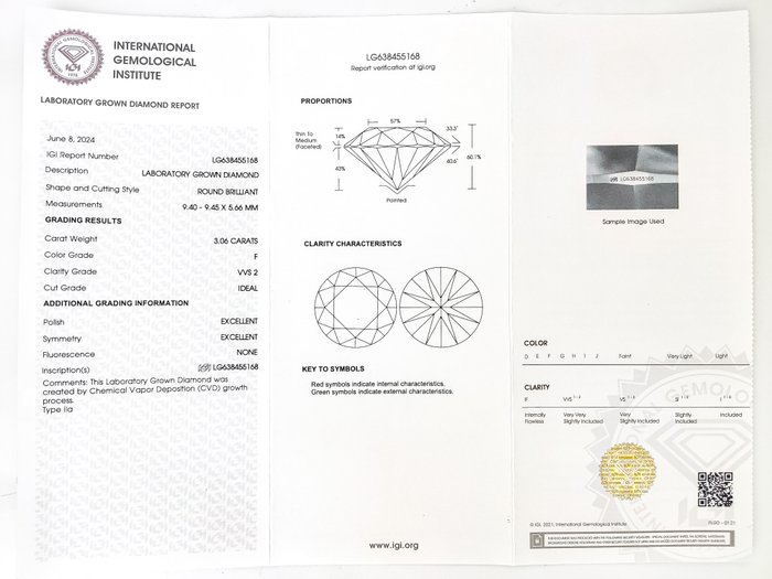 Ingen mindstepris - Øreringe - 14 karat Rosaguld -  6.11ct. tw. Diamant (Laboratoriedyrket) - F/VVS2