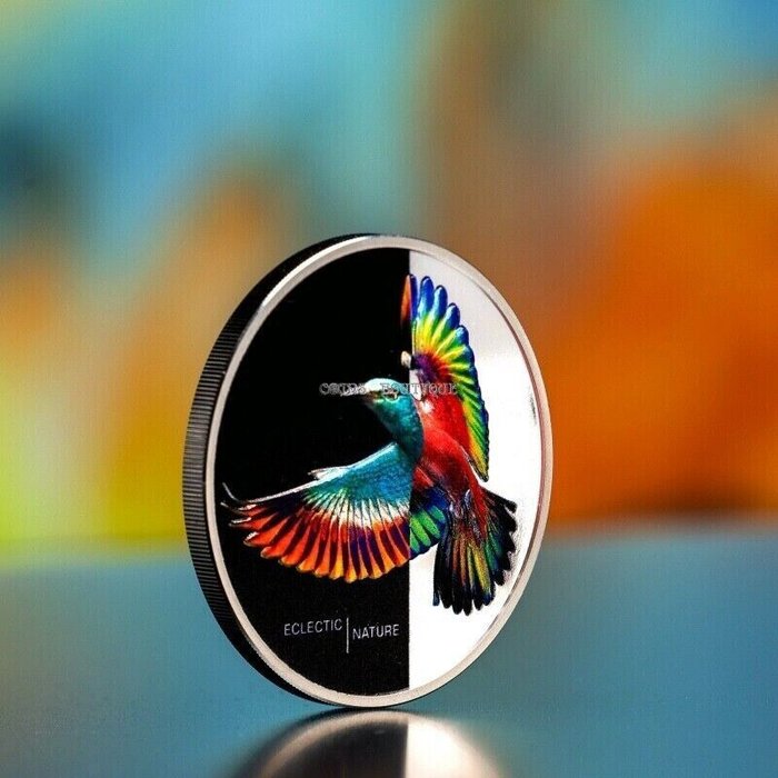 Cook-øerne. 5 Dollars 2022 Roller Eclectic Nature Bird, 1 Oz (.999)