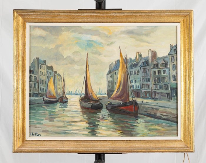 Fred Pailhes (1902-1991) - Le bassin au Havre