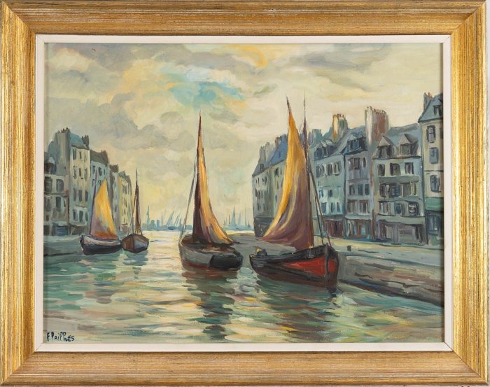 Fred Pailhes (1902-1991) - Le bassin au Havre