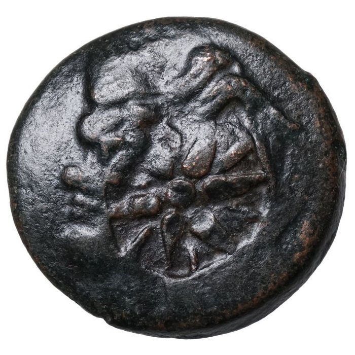 Cimmerian Bosporus. Æ (~250 BCE) PAN, Bogen, Stern