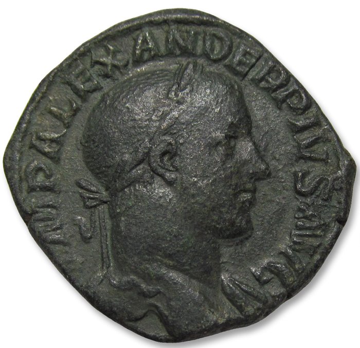 Romarriket. Severus Alexander (AD 222-235). Sestertius Rome mint circa 231-235 A.D. - Spes walking left reverse - huge 31mm coin