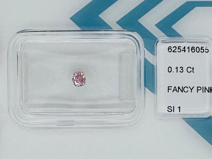 1 pcs Diamant  (Naturfarvet)  - 013 ct - Pude - Fancy Lyserød - SI1 - International Gemological Institute (IGI)