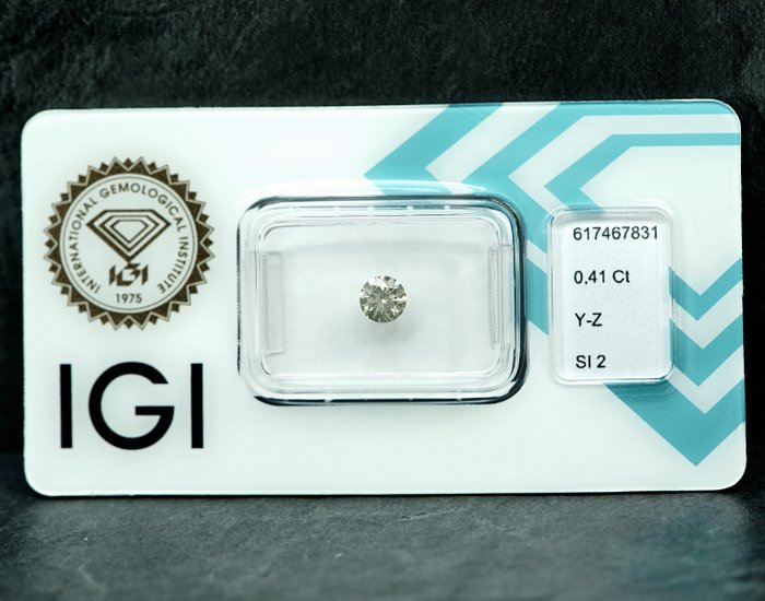 1 pcs Diamant  (Natur)  - 0.41 ct - SI2 - International Gemological Institute (IGI)