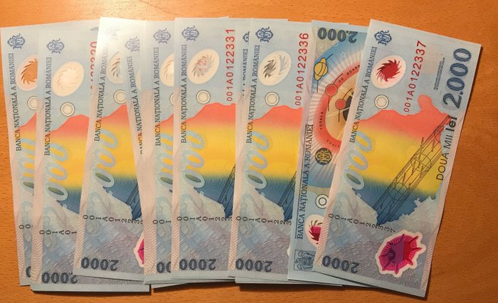 Rumænien. - 25 x 2000 Lei 1999 - (25 banknotes) - Pick 111b  (Ingen mindstepris)